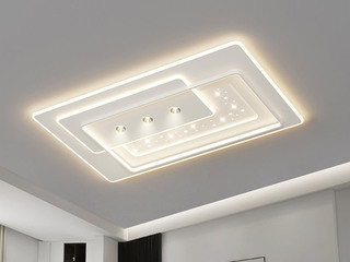 【包邮】 现代简约 铁+亚克力 客厅卧室系列 全屋套餐XY0193白-两室一厅-三色变光 白色 两室一厅(含光源 LED贴片)（内蒙古，新疆，西藏，青海，甘肃、宁夏等地区不包邮 运费请咨询客服）