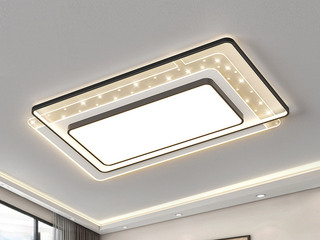 【包邮】 现代简约 铁+亚克力 客厅卧室系列 全屋套餐XY0190黑-两室一厅-离线语音+遥控 黑色 两室一厅(含光源 LED贴片)（内蒙古，新疆，西藏，青海，甘肃、宁夏等地区不包邮 运费请咨询客服）