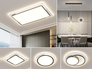 【包邮】 现代简约 铁+亚克力 客厅卧室系列 全屋套餐XY0188黑-三室两厅-三色变光 黑色 三室两厅(含光源 LED贴片)（内蒙古，新疆，西藏，青海，甘肃、宁夏等地区不包邮 运费请咨询客服）