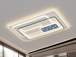 【包邮】 现代简约 铁+亚克力 客厅卧室系列 全屋套餐XY0178蓝-两室两厅-离线语音+遥控 蓝色 两室两厅(含光源 LED贴片)（内蒙古，新疆，西藏，青海，甘肃、宁夏等地区不包邮 运费请咨询客服）