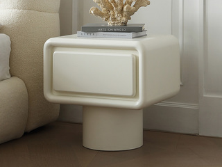  奶油风 云朵床头柜 悬浮设计 优质奶白烤漆 托底缓冲导轨轻缓开合 圆润边角触感光滑 床头柜