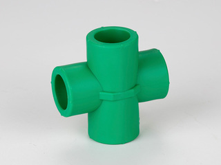 PP-R彩色水管 四通过桥 规格20 数量144个/箱 绿色