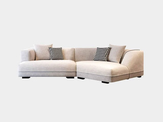 【现货】 现代简约 异形转角布艺沙发 亲肤透气 优质棉麻布艺 羽绒抱枕 45D高密度Q弹海绵 进口俄罗斯松木框架 转角沙发 