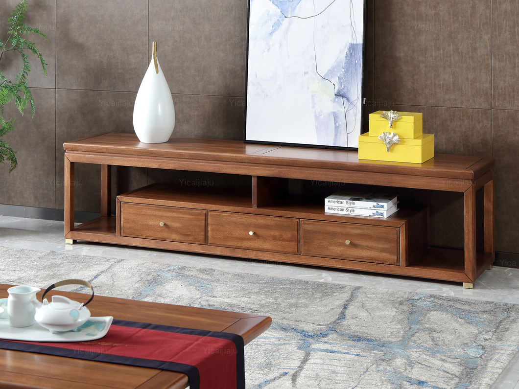 颂檀 中式轻奢 金丝胡桃色 金丝檀木 地柜