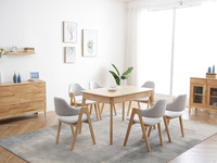 木之家 北欧风格 1.2米 实木餐桌（展开1.5米)