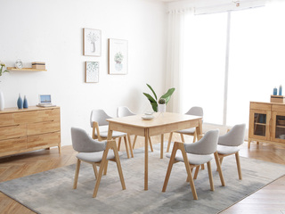  北欧风格 1.2米 实木餐桌（展开1.5米)