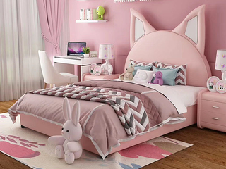  轻奢风格 扪布 粉色 床头柜