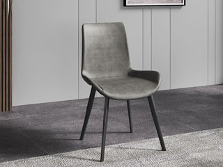  极简风格 优质皮艺 灰色 餐椅（单把价格 需双数购买 单数不发货）