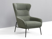 简素 现代简约 科技绒 橄榄绿休闲椅