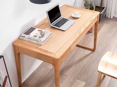 北欧风格 北美进口白蜡木 原木色 书桌