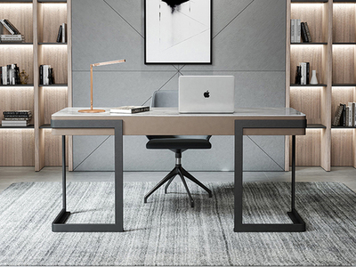  极简风格 防刮耐磨岩板台面 实木松木抽屉 长1.4米书桌