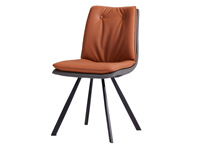 诺美帝斯 极简风格 优质皮艺 高弹舒适 桔色餐椅（单把价格 需双数购买 单数不发货）