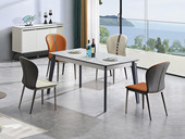 卡罗亚 现代简约风格 防刮耐磨质感细腻哑光岩板台面 优质实木脚 餐桌