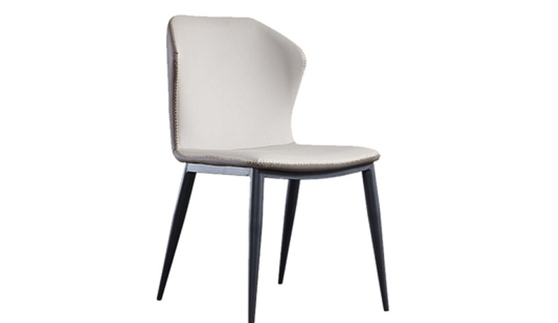 斐亚家居 极简风格 皮艺软包 深咖色+米白色 餐椅（单把价格 需双数购买 单数不发货）