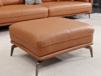 Milantti 米兰蒂 极简风格 舒适透气 优质棉麻布+实木框架+羽绒 脚踏（图片为真皮款，此配置为布艺款）