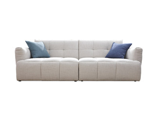  极简风格 舒适透气 优质棉麻布+实木框架+高回弹紫罗兰海绵 三人位 沙发