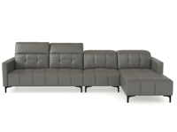 CBD 国际知名品牌 现代简约设计金奖款 头层牛皮俄罗斯进口云杉木头枕可调节沙发组合(1+3+左贵妃 )（此产品有短途物流费）