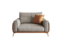 慕梵希 轻奢风格 健康环保 耐磨耐寒 优质皮艺 厚实饱满高回弹海绵 实木框架 高弹舒适 暮光橙 单人位沙发