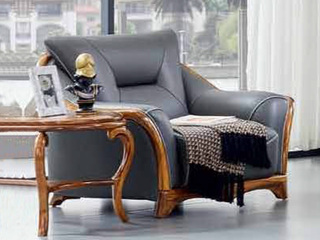  后现代风格 真皮+乌金木 高弹舒适 奢华时尚 单人位沙发